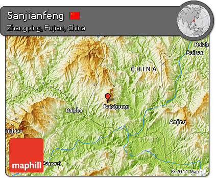 Physical 3D Map of Sanjianfeng