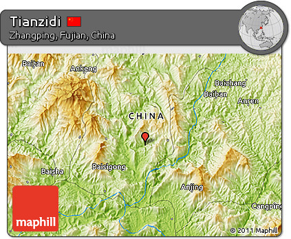 Physical 3D Map of Tianzidi