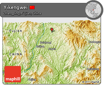Physical 3D Map of Yikengwei