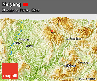 Physical 3D Map of Neiyang