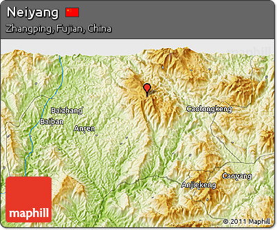 Physical 3D Map of Neiyang