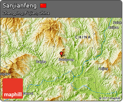 Physical 3D Map of Sanjianfeng