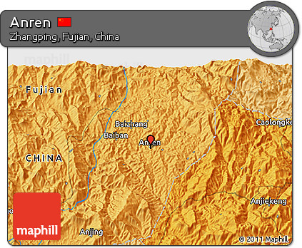 Political 3D Map of Anren