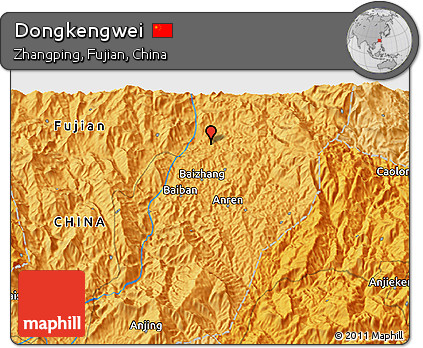 Political 3D Map of Dongkengwei