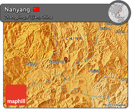 Political 3D Map of Nanyang