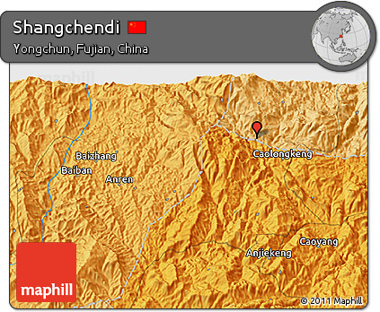 Political 3D Map of Shangchendi
