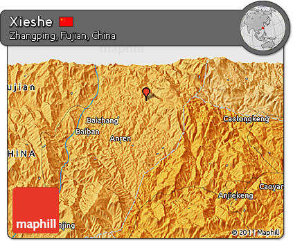 Political 3D Map of Xieshe