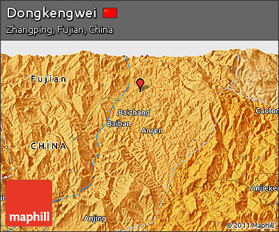 Political 3D Map of Dongkengwei