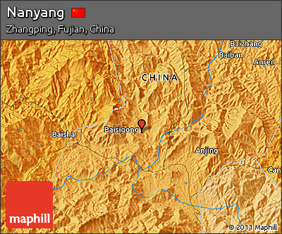 Political 3D Map of Nanyang