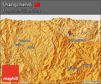 Political 3D Map of Shangchendi