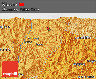 Political 3D Map of Xieshe