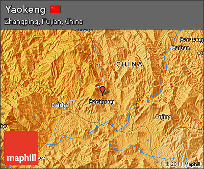 Political 3D Map of Yaokeng