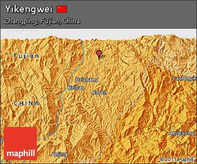 Political 3D Map of Yikengwei