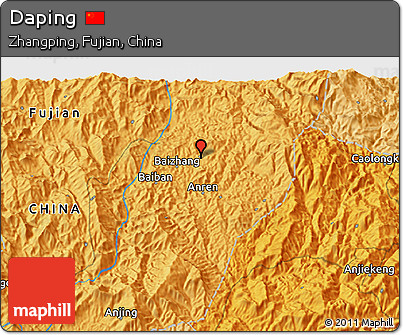 Political 3D Map of Daping