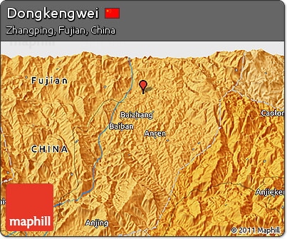 Political 3D Map of Dongkengwei