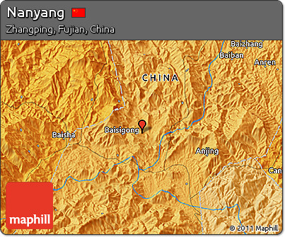 Political 3D Map of Nanyang