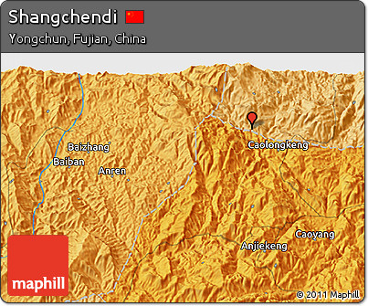 Political 3D Map of Shangchendi