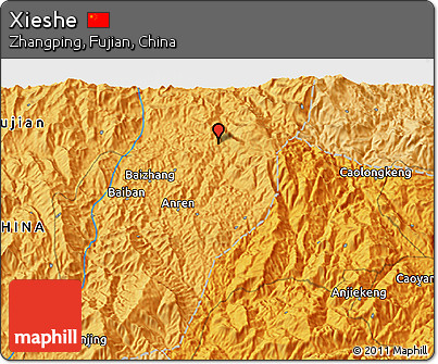 Political 3D Map of Xieshe