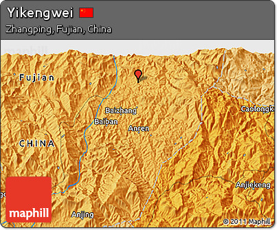 Political 3D Map of Yikengwei