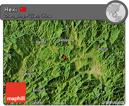 Satellite 3D Map of Hexi
