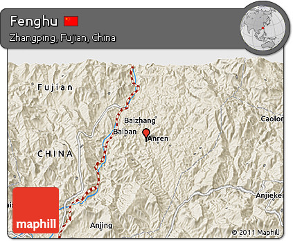 Shaded Relief 3D Map of Fenghu
