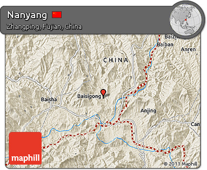 Shaded Relief 3D Map of Nanyang