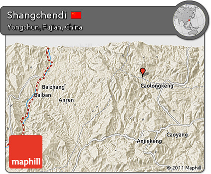 Shaded Relief 3D Map of Shangchendi