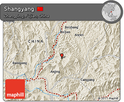 Shaded Relief 3D Map of Shangyang