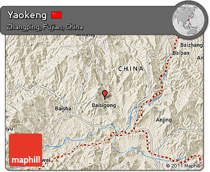 Shaded Relief 3D Map of Yaokeng
