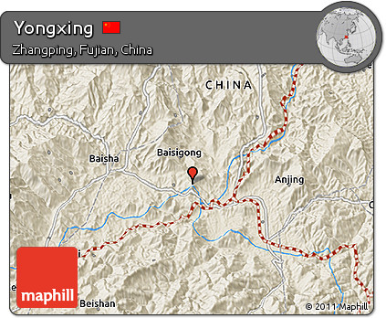 Shaded Relief 3D Map of Yongxing