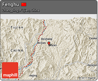 Shaded Relief 3D Map of Fenghu