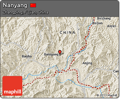 Shaded Relief 3D Map of Nanyang