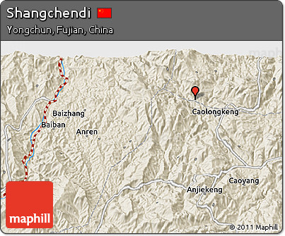 Shaded Relief 3D Map of Shangchendi