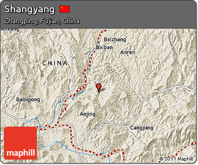 Shaded Relief 3D Map of Shangyang