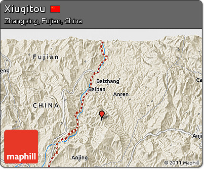 Shaded Relief 3D Map of Xiuqitou