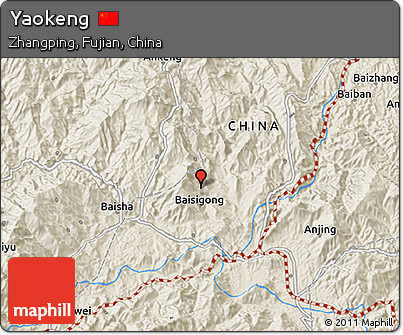 Shaded Relief 3D Map of Yaokeng