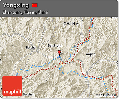 Shaded Relief 3D Map of Yongxing