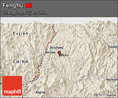 Shaded Relief 3D Map of Fenghu