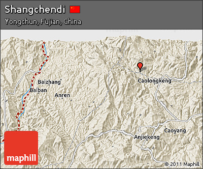 Shaded Relief 3D Map of Shangchendi