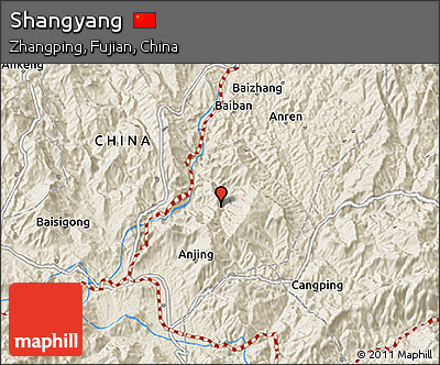 Shaded Relief 3D Map of Shangyang