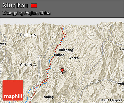 Shaded Relief 3D Map of Xiuqitou