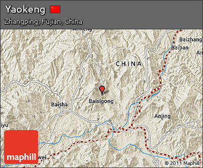 Shaded Relief 3D Map of Yaokeng