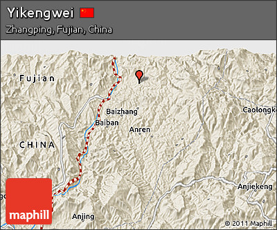Shaded Relief 3D Map of Yikengwei