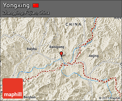 Shaded Relief 3D Map of Yongxing