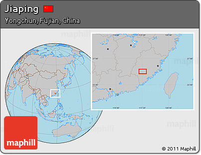 Gray Location Map of Jiaping
