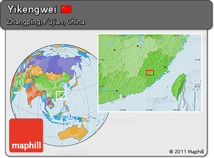 Political Location Map of Yikengwei