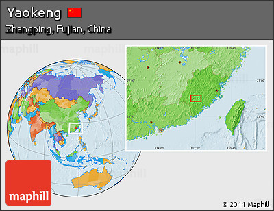 Political Location Map of Yaokeng