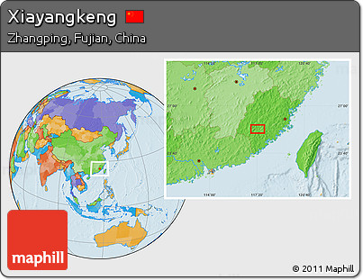 Political Location Map of Xiayangkeng