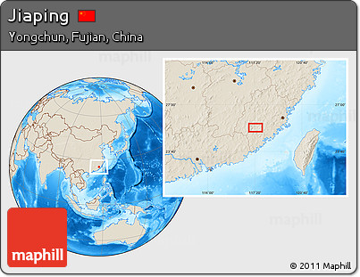Shaded Relief Location Map of Jiaping
