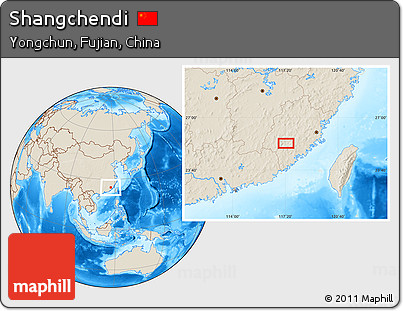 Shaded Relief Location Map of Shangchendi